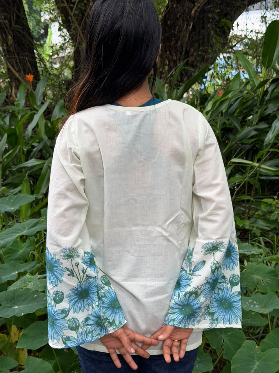 Blue Bloom Floral Kurti