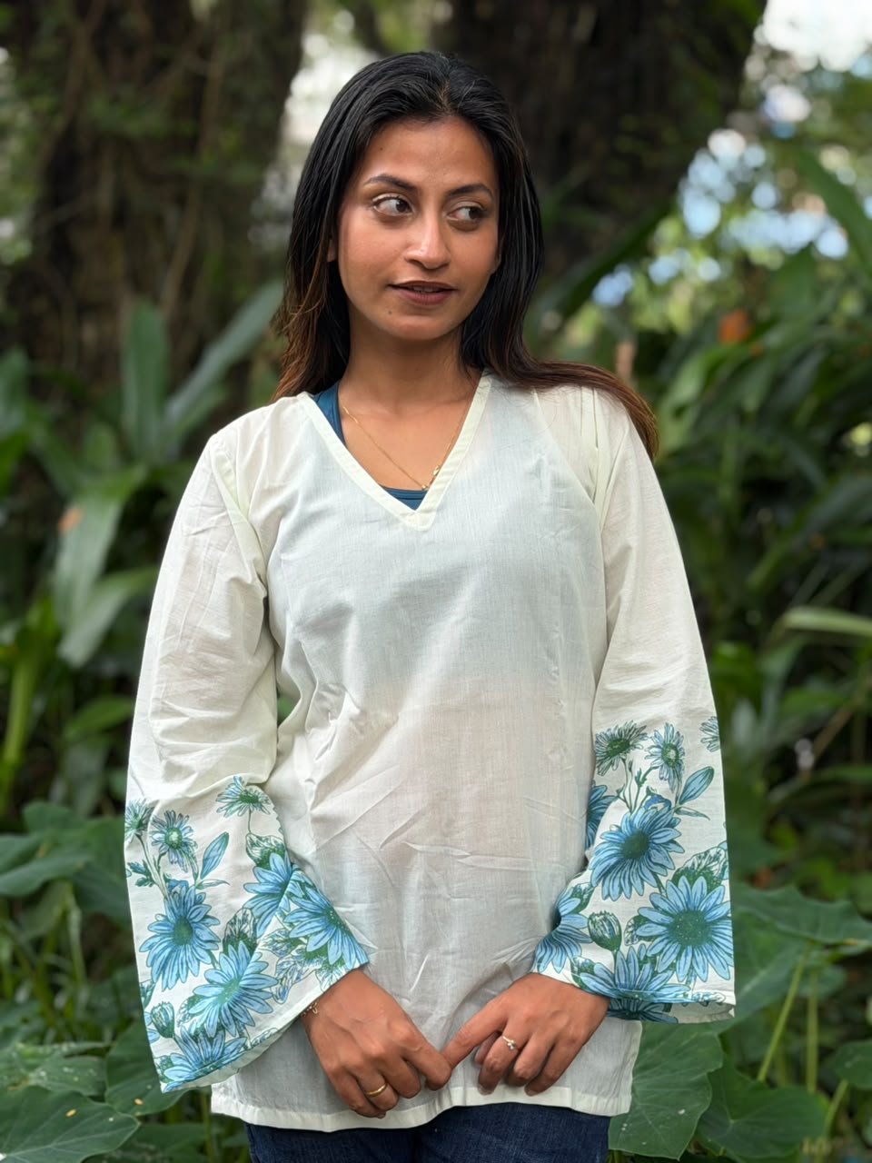 Blue Bloom Floral Kurti