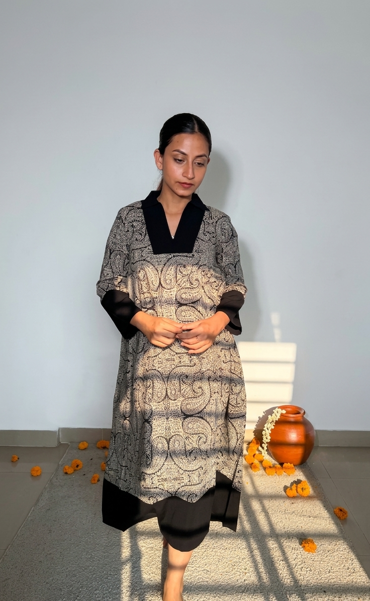 Kani Zest Classic V-Neck A-Line Kurti